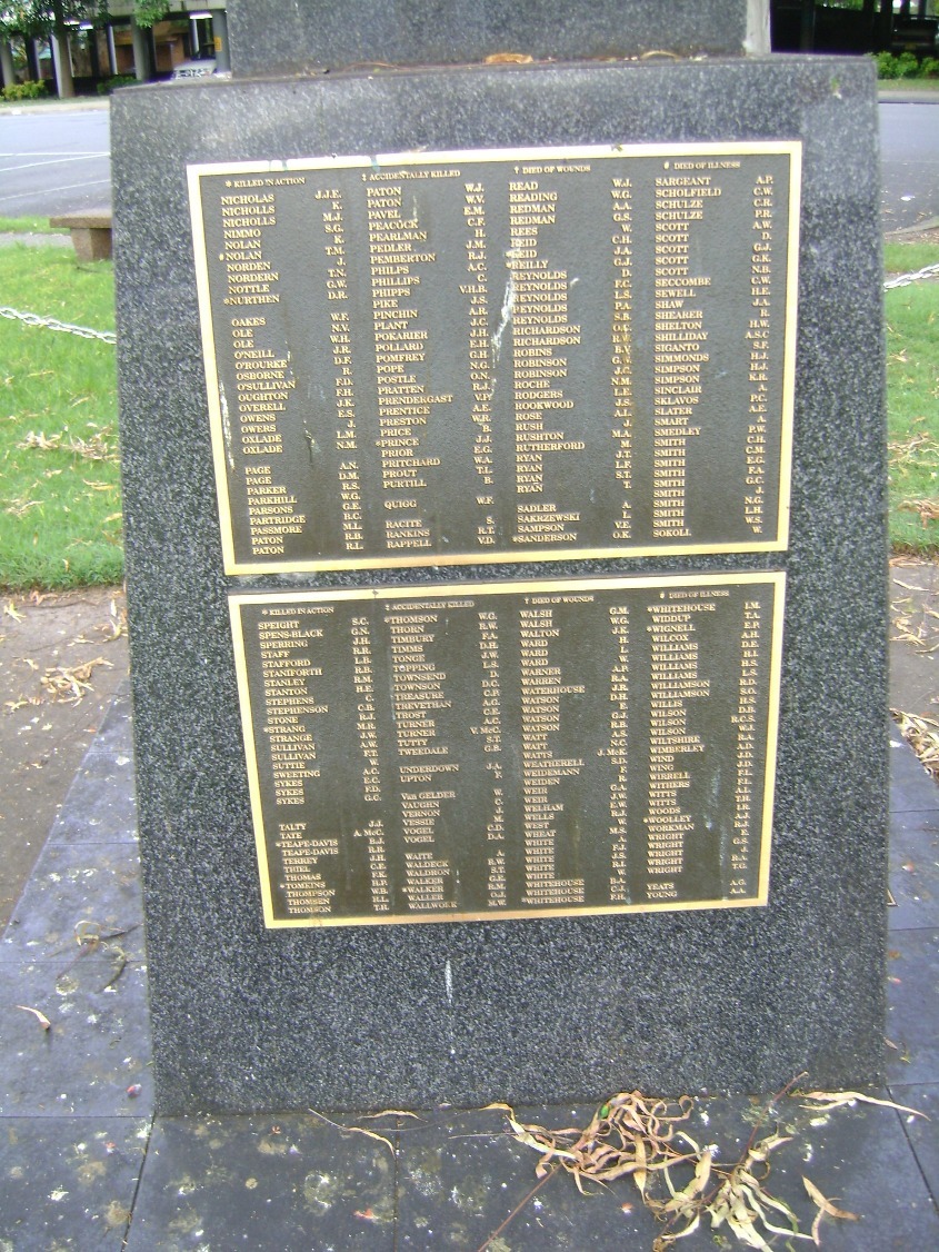 Memorial at the R.S.L. Park, February 2012