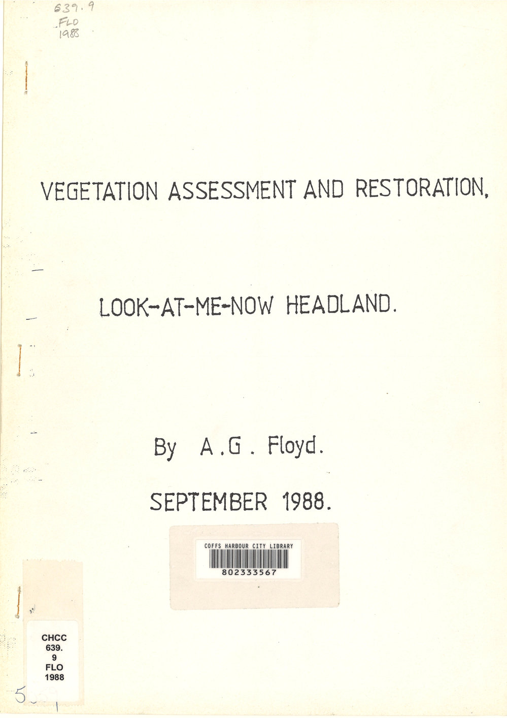 Vegetation Assessment and Restoration, Look-At-Me-Now Headland