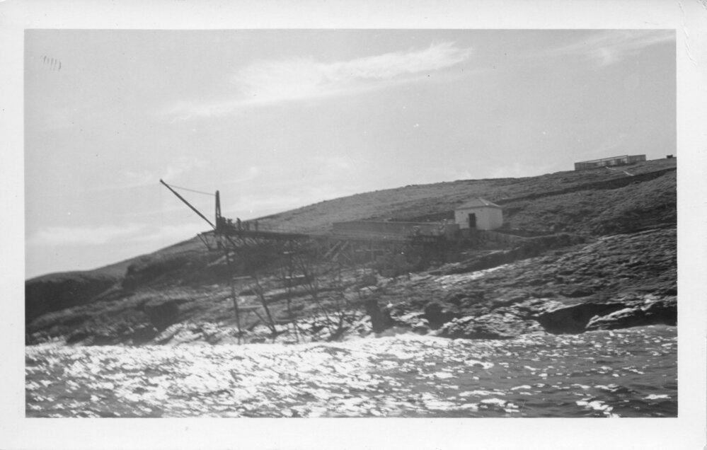 The gantry at South Solitary Island, early 1970s