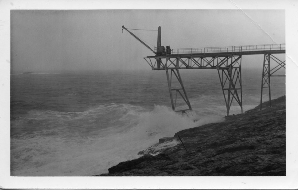 Choppy seas at South Solitary Island, early 1970s