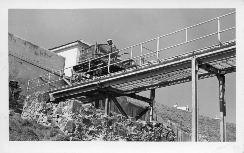 Underneath the gantry at South Solitary Island, early 1970s