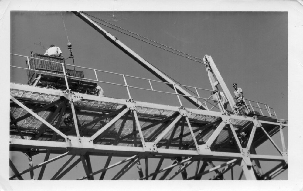 The gantry and crane on South Solitary Island, mid 1970s