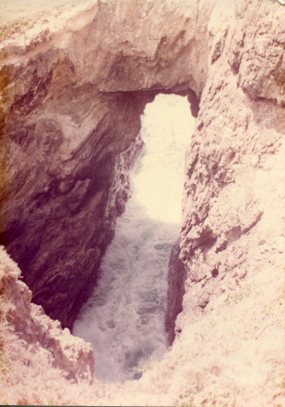 Underneath Arch Rock, mid 1970s