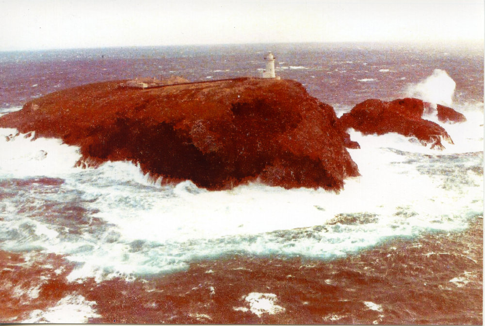 Helicopter view of South Solitary Island, c.1975