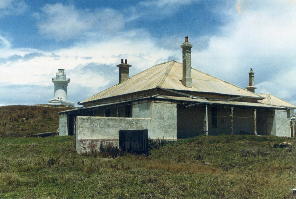 Back of the Lightkeepers' cottages on South Solitary Island, c.1975