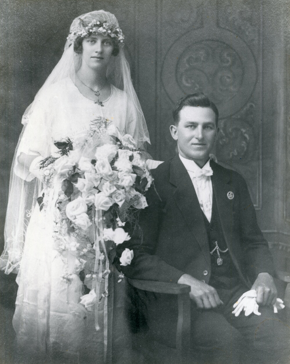 Newlyweds Amy Meryle Grace and Harry Bailey, 3 October 1923
