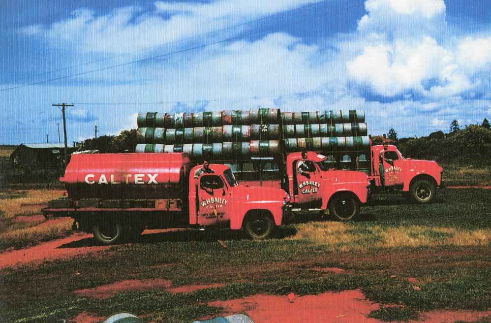 The fleet in Harry Bailey's oil trucking business