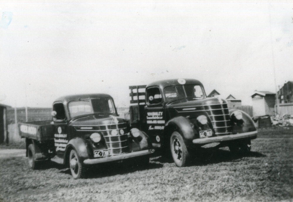 Two trucks from Harry Bailey's fleet