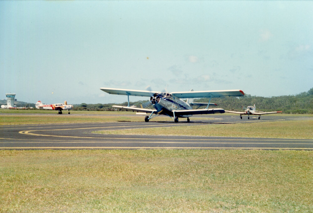 Russian Yaks on the tarmac at the Coffs Harbour Airport, 1 January 1992