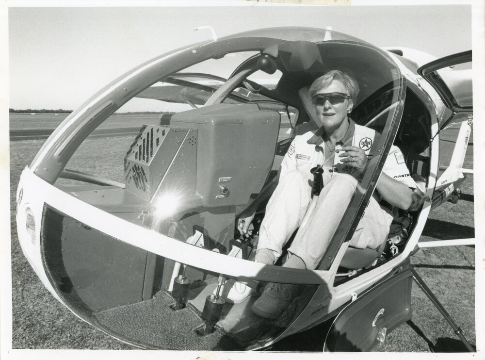 Aviator Gaby Kennard at Coffs Harbour airfield, June 1993