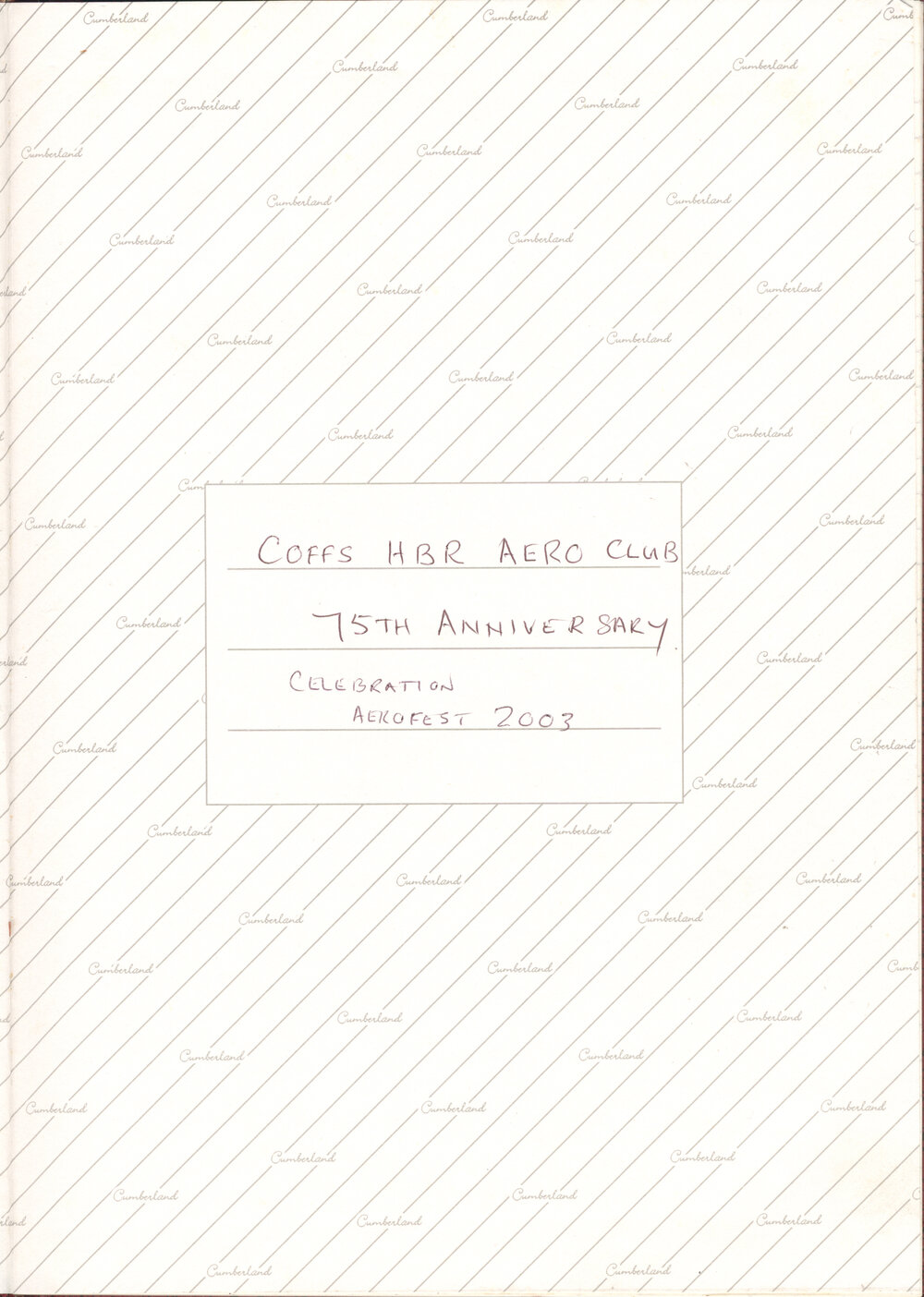 Coffs Harbour Aero Club 75th Anniversary Visitors Book, 2003