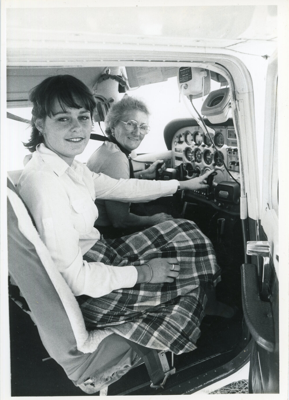 Aviators Gwen Myers and Julie Dillon at the Coffs Harbour Aero Club