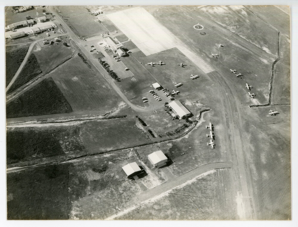 Aerial view of the Coffs Harbour airport, 12 May 1982