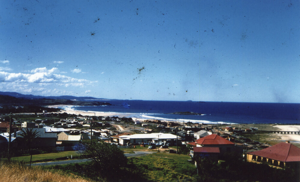 View of Jetty area looking north from Beacon Hill on Victoria Street, 1950s