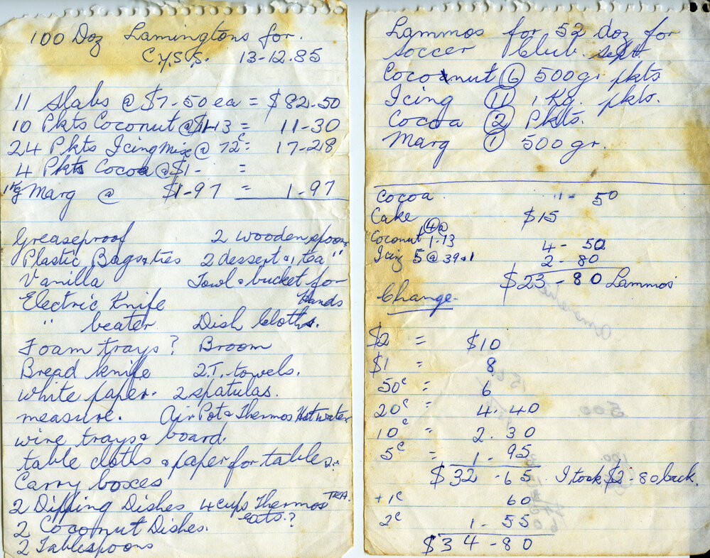 Lamington Recipe, 1985