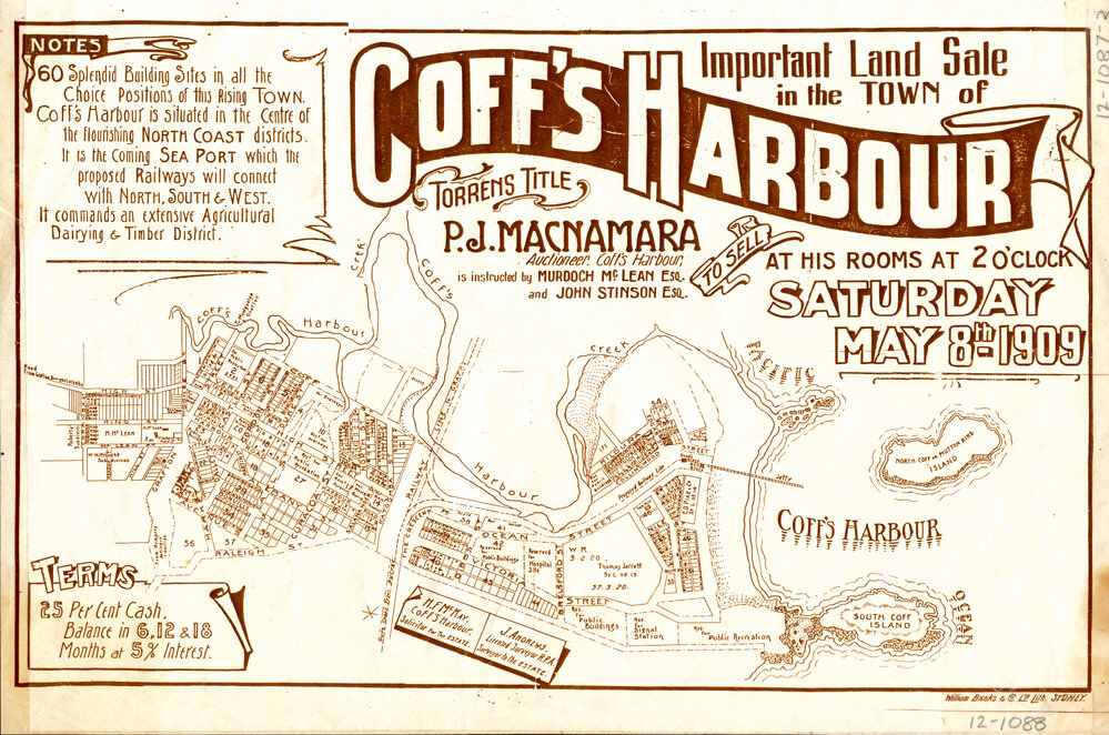 Coff's Harbour land sale poster