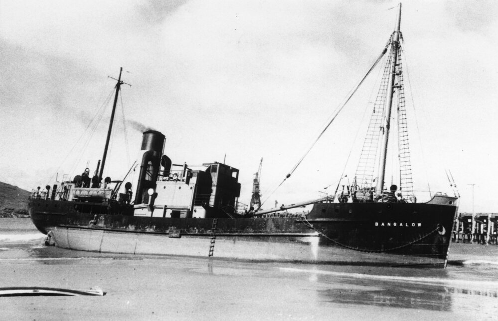 The "Bangalow" was driven ashore during a cyclone, June 1950