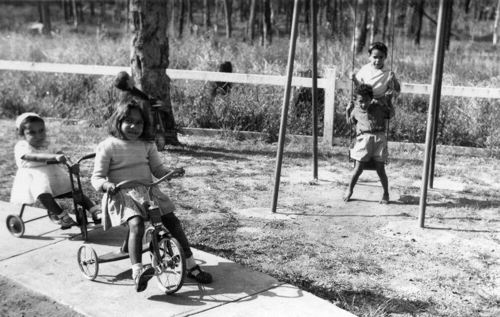 At the playground on the Mission, 1956