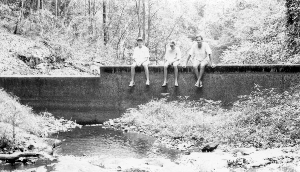 The pipe weir on Friday Creek, 29 December 1992