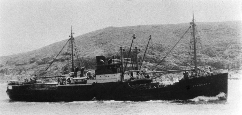 The MV "Wyangarie" leaves Coffs Harbour for the last time, 1954