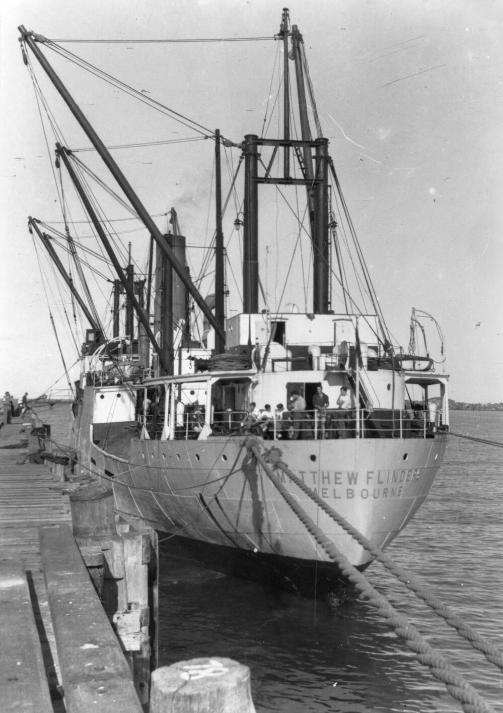 The Matthew Flinders I moored at the Jetty, 1956