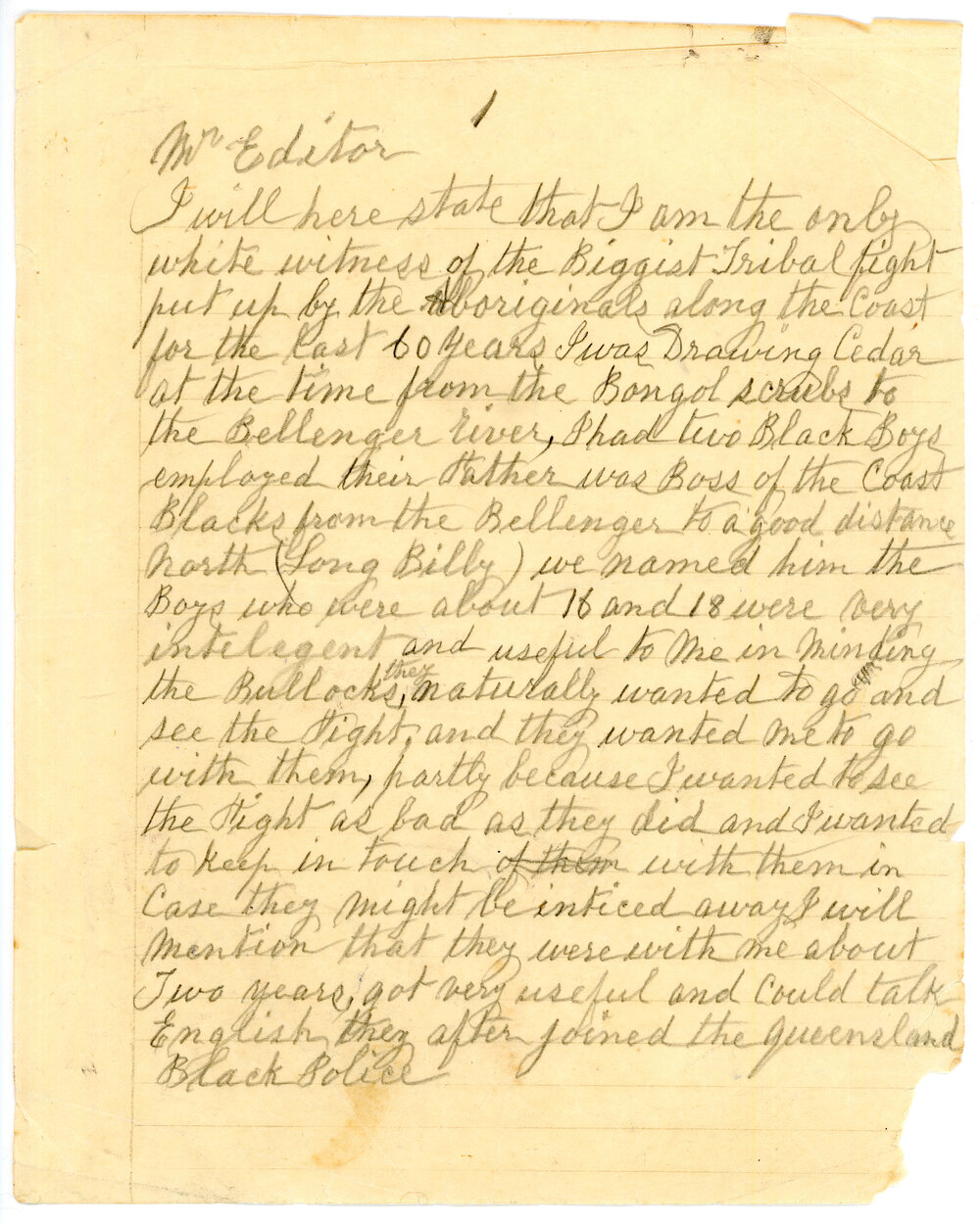 Letter to the Editor, c. 1927