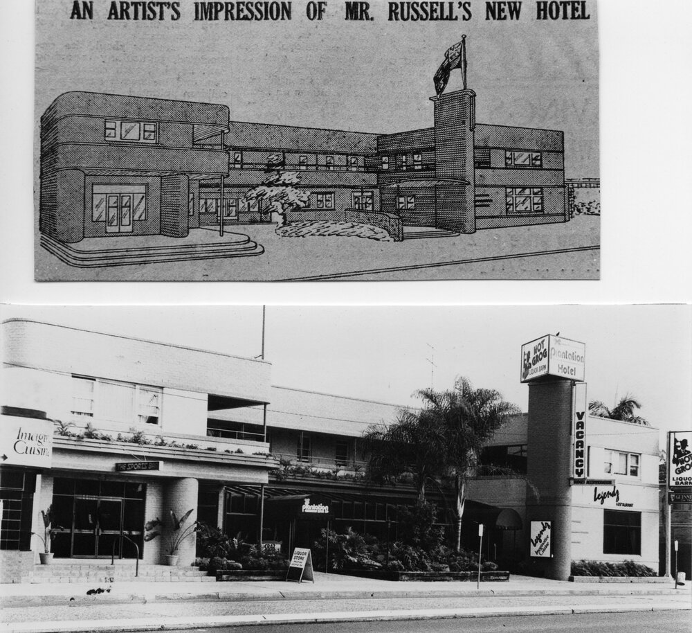 An artist's impression of the proposed Plantation Hotel, 1954