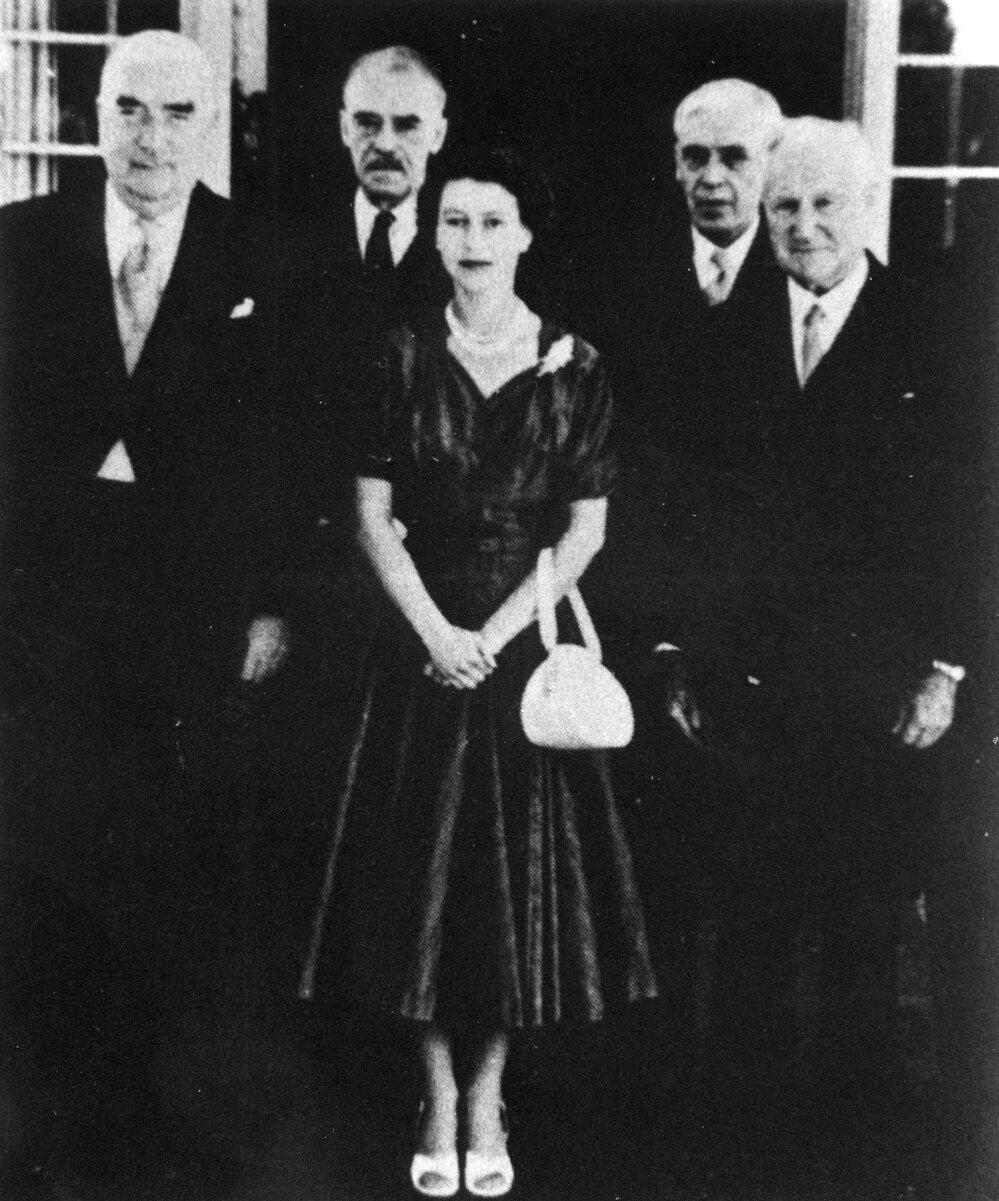 Queen Elizabeth II at Parliament House for the swearing in of Privy Councillors, 1954 