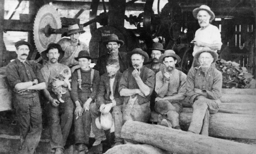 Mill workers at Allen Taylor's Timber Mill, c. 1940