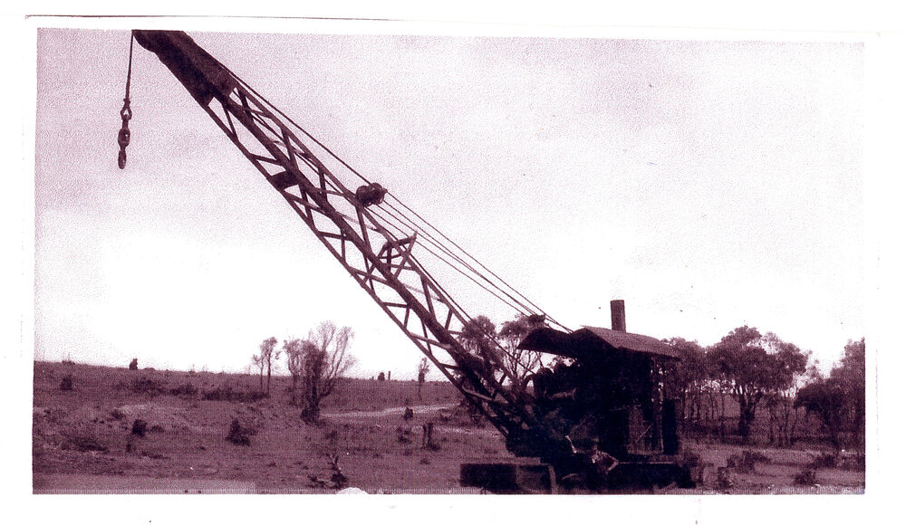 An early crane on the jetty foreshore