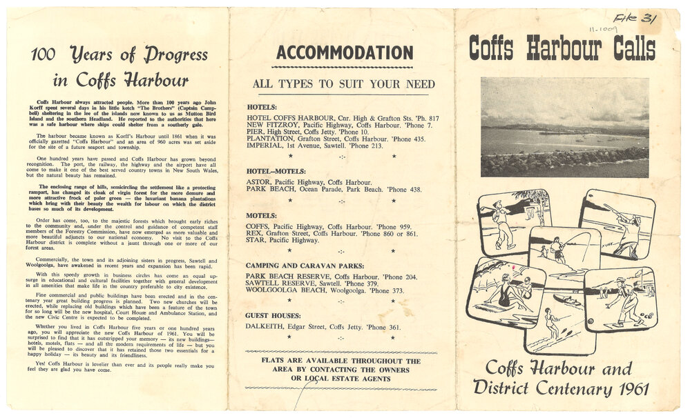 Coffs Harbour Calls: Coffs Harbour and District Centenary 1961