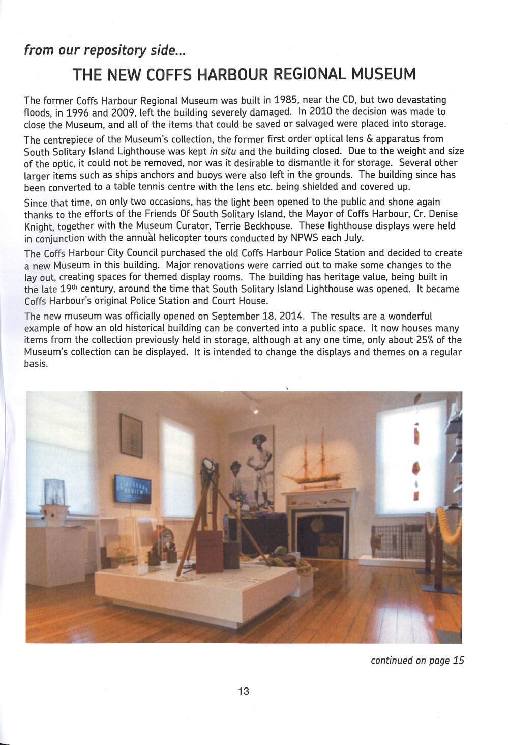 Coffs Harbour Regional Museum commemorations, 2015