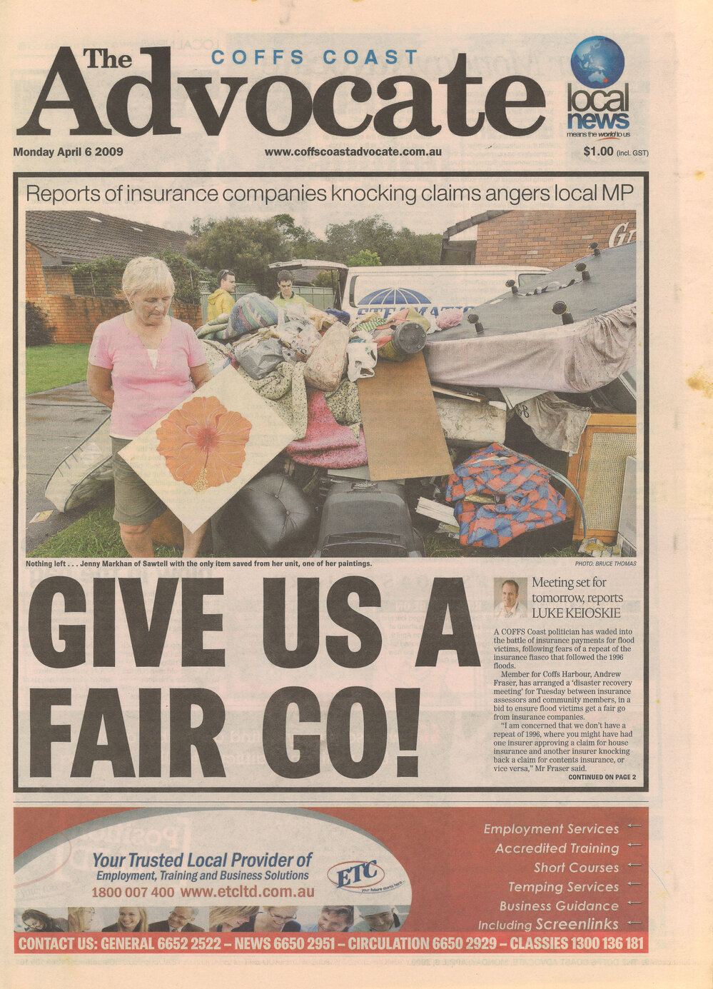 Coffs Coast Advocate, Monday 6 April 2009