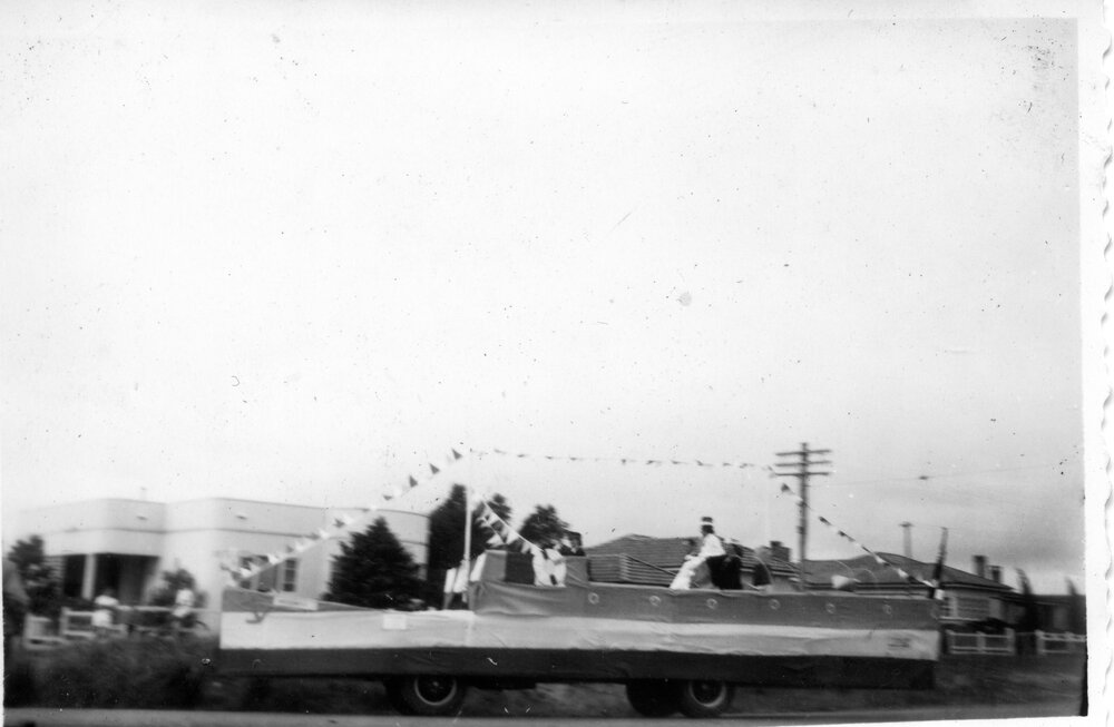 Caba &amp; Sons' float in the Coronation procession, 2 June 1953