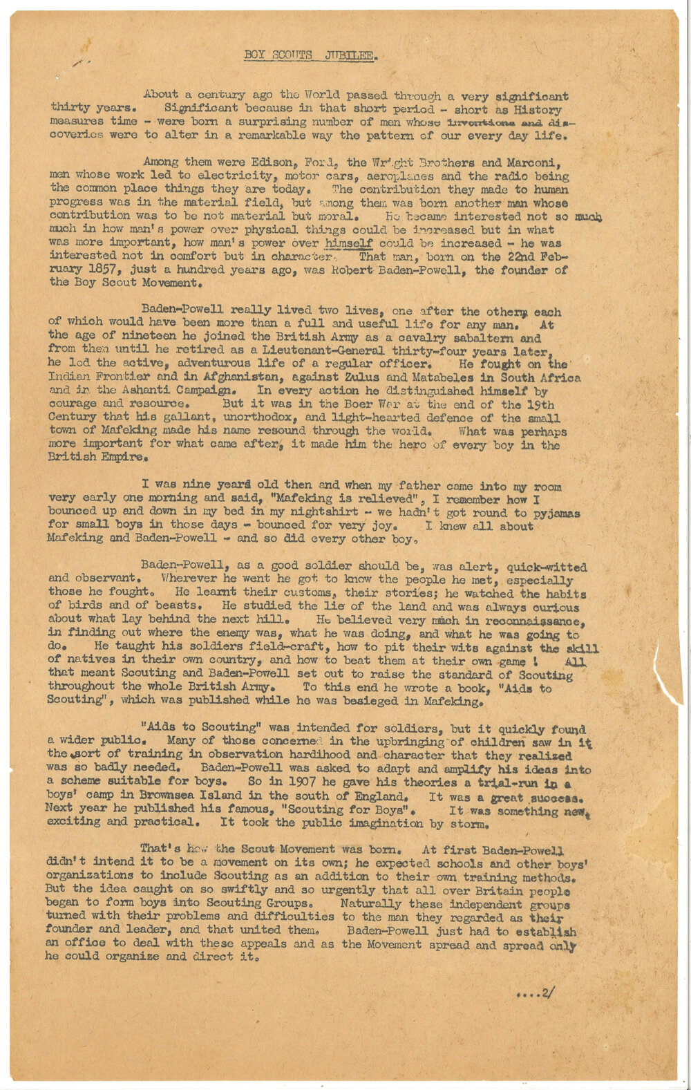 A brief history of the Boy Scouts in Coffs Harbour