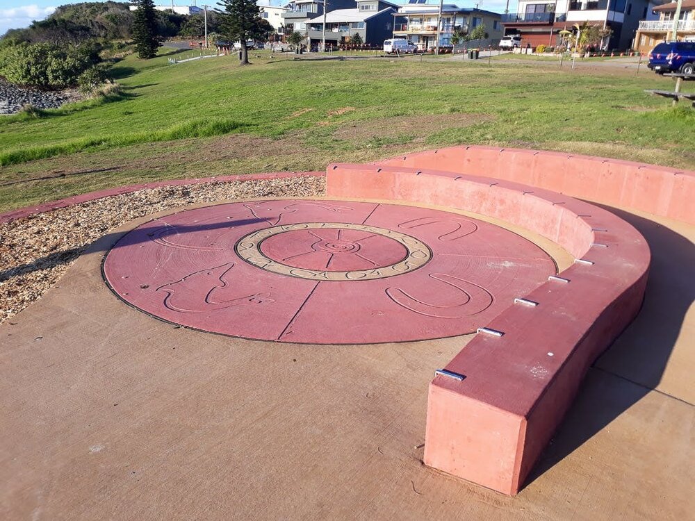 Concrete Fire Pit and Stencils, Arrawarra Headland