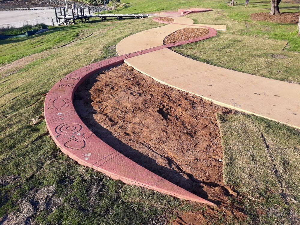 Concrete Snake and Stencils, Arrawarra Headland