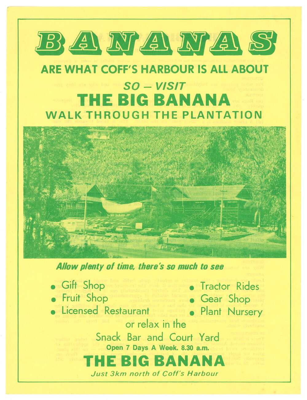Flyer advertising the Big Banana