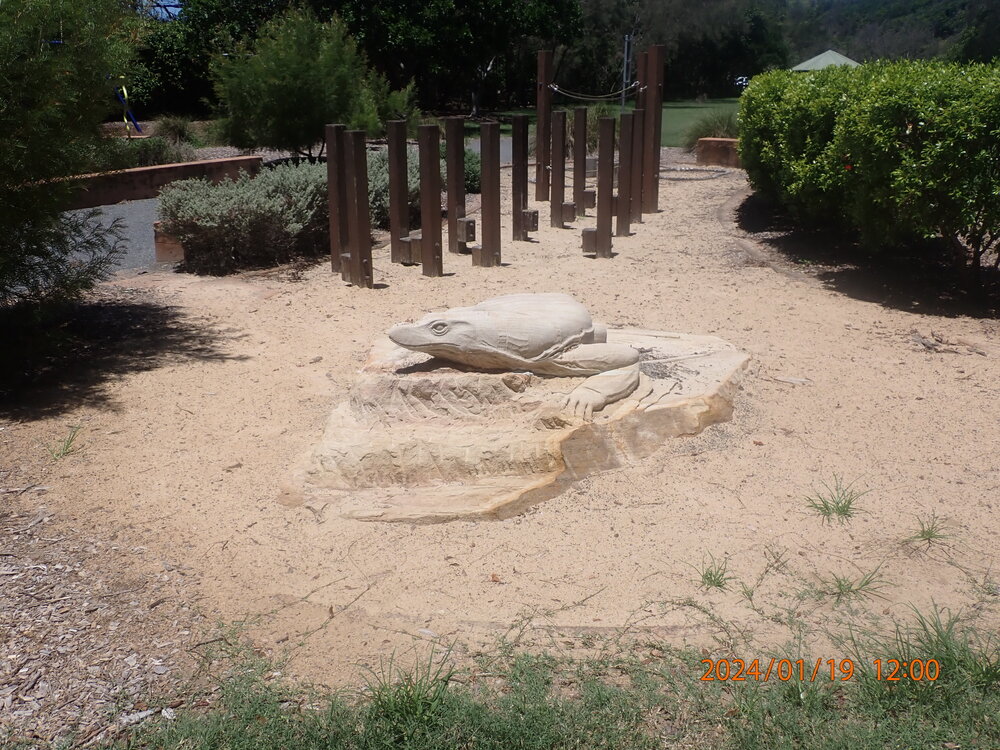 Goanna Sculpture, Diggers Beach Playground
