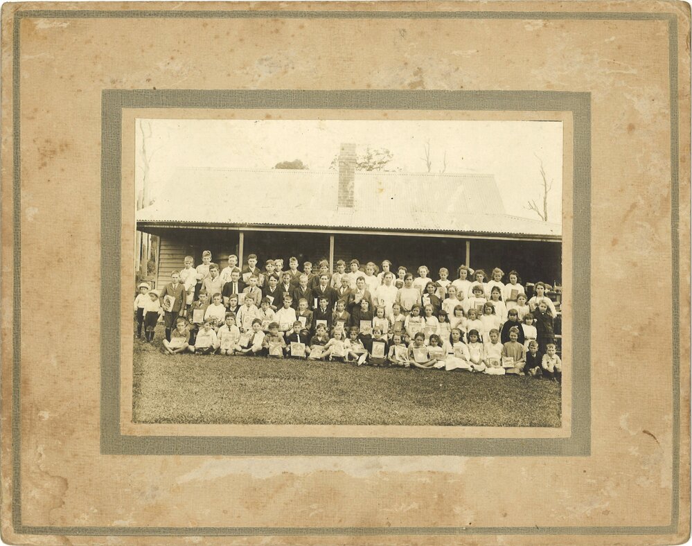 Students in front of Karangi School, 1921