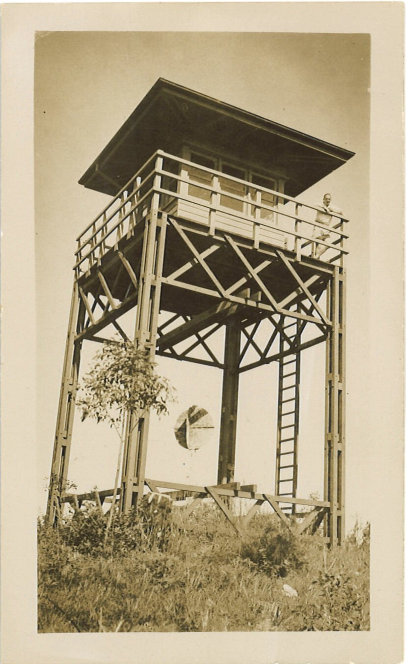Fire lookout bark hut