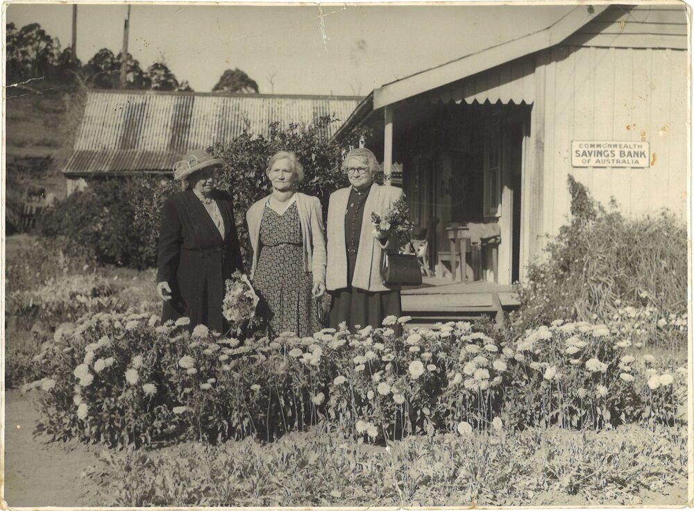 Annie Hoschke and CWA members, Upper Orara Post Office