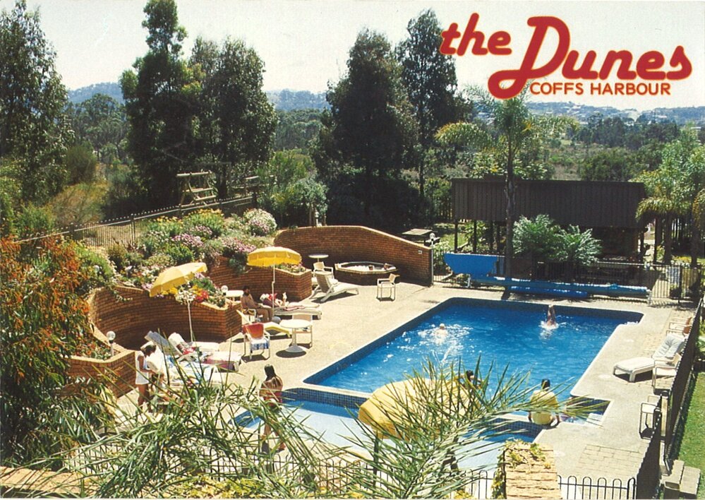 Picture postcard of The Dunes, Coffs Harbour