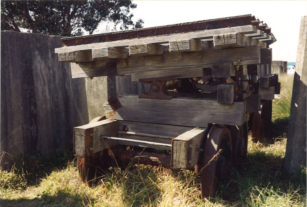 Trolley once used to move rocks for breakwater, Coffs Harbour
