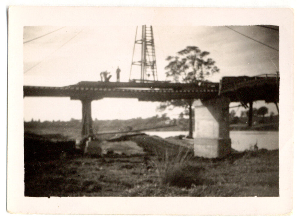 Photograph of a railway bridge under construction