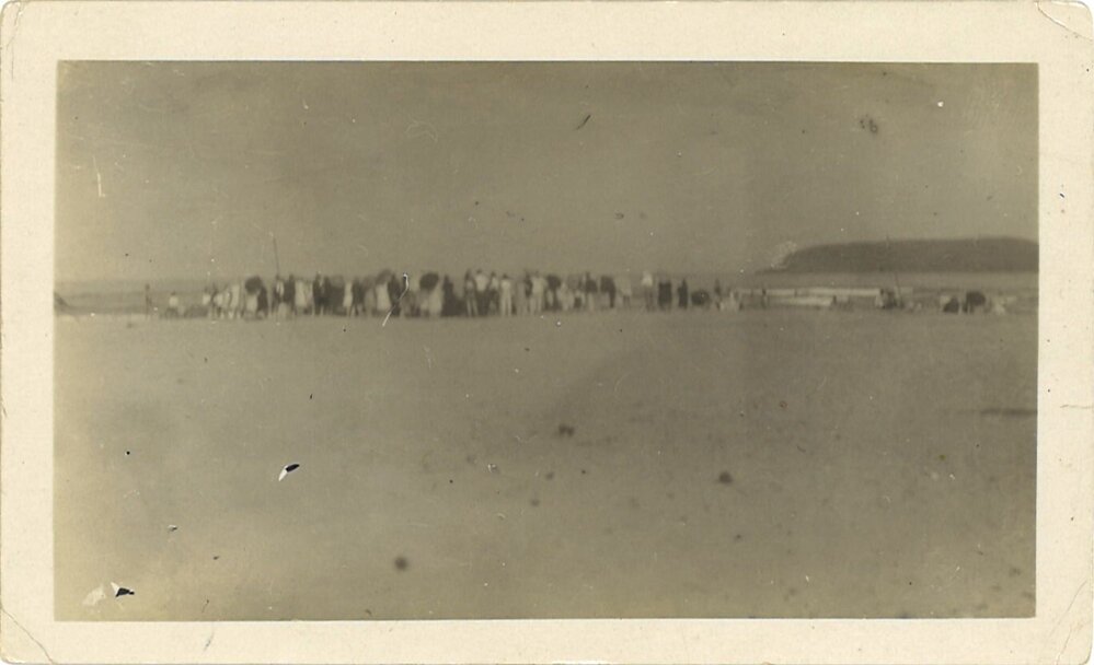Large crowd gathered on beach