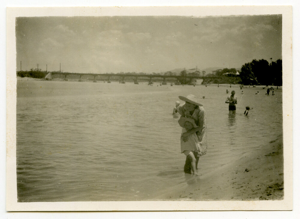 Bathers in Coffs Creek 1941