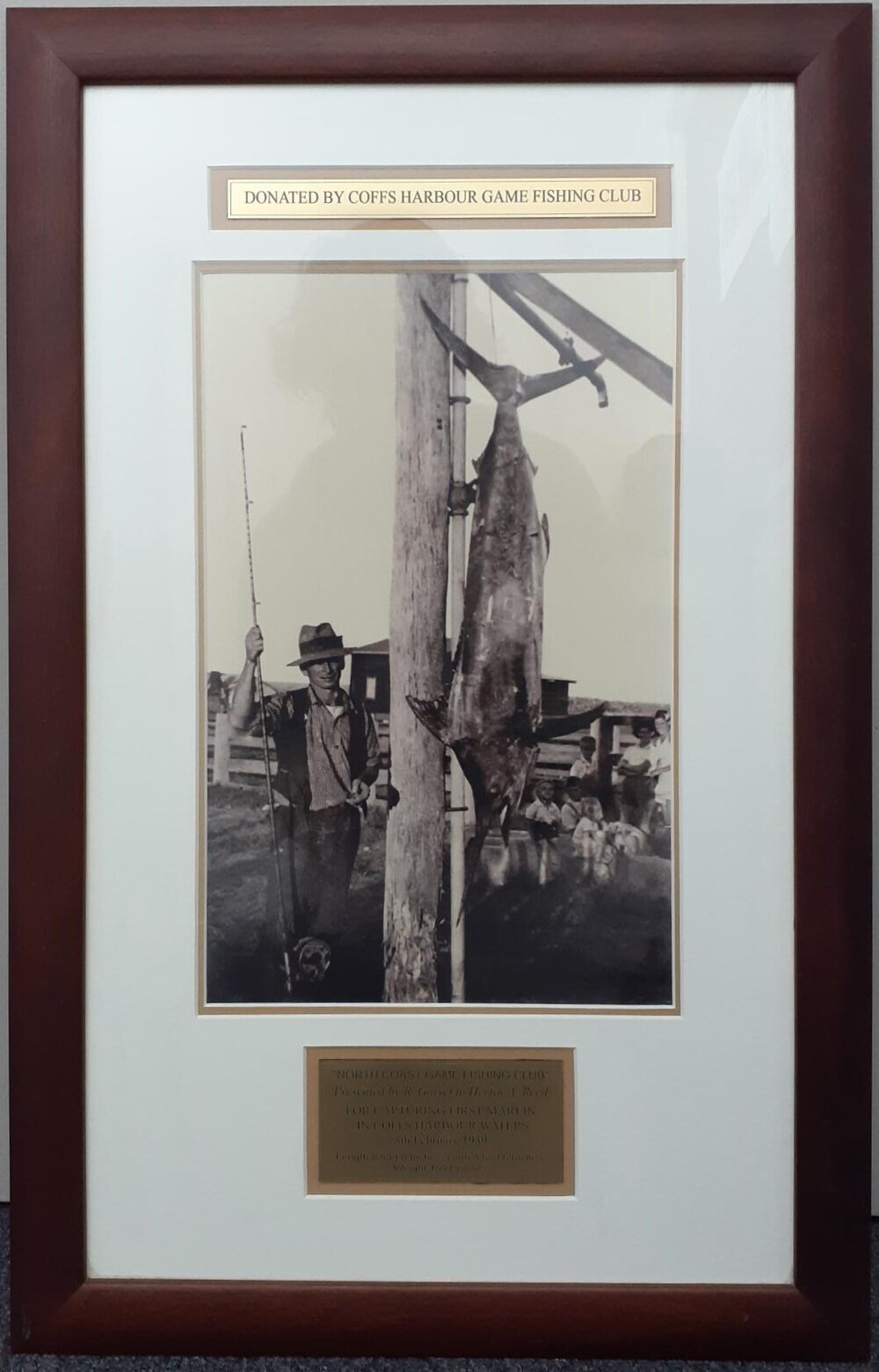 Hector A. Reed with marlin, Coffs Harbour, 1939