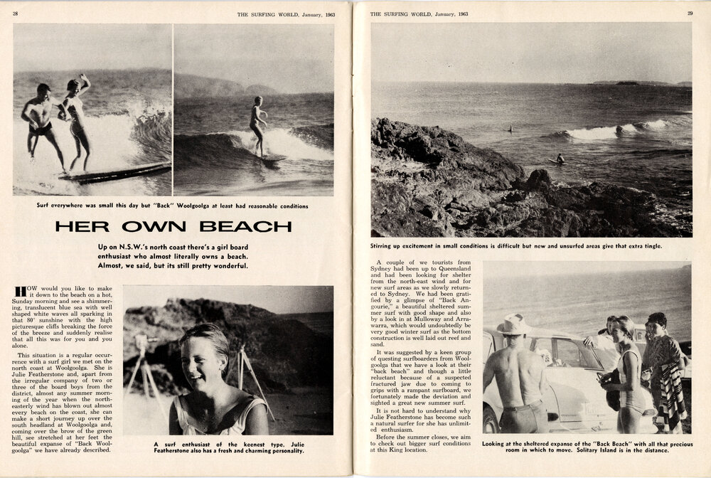 Her Own Beach - The Surfing World article 