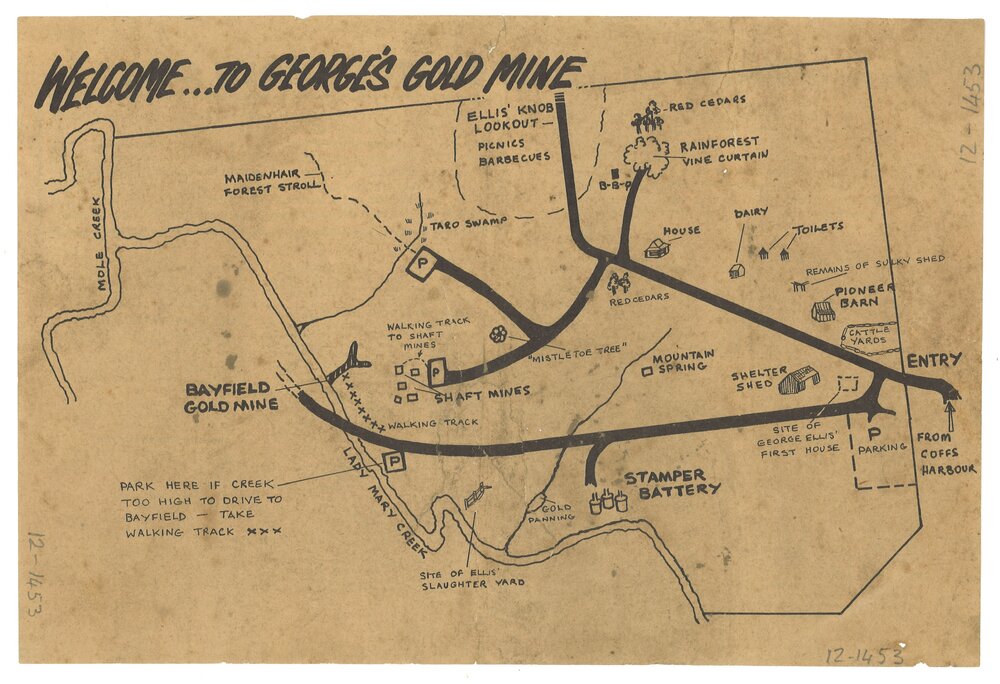 Map of George's Gold Mine, Coramba